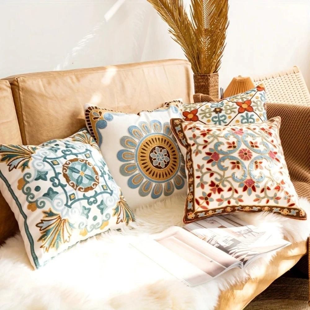 Aurae Embroidered Vintage Cushion Cover by BowLift
