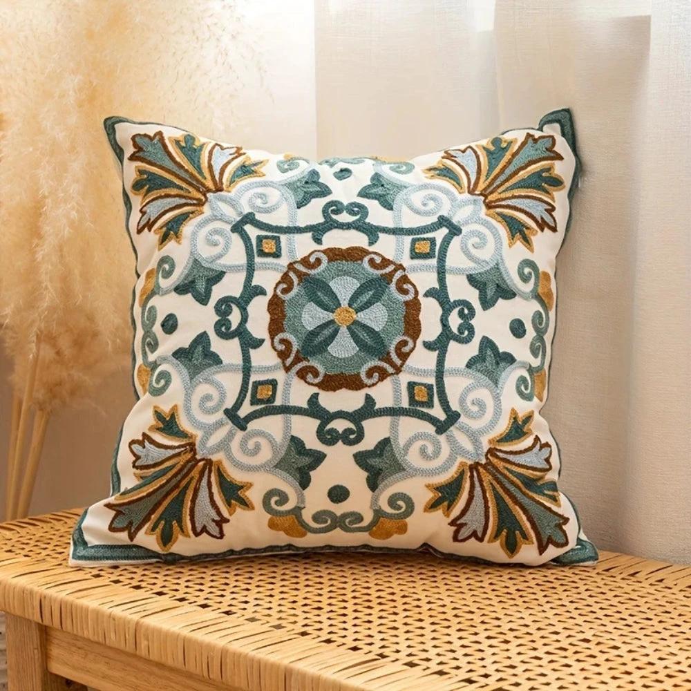 Aurae Embroidered Vintage Cushion Cover by BowLift