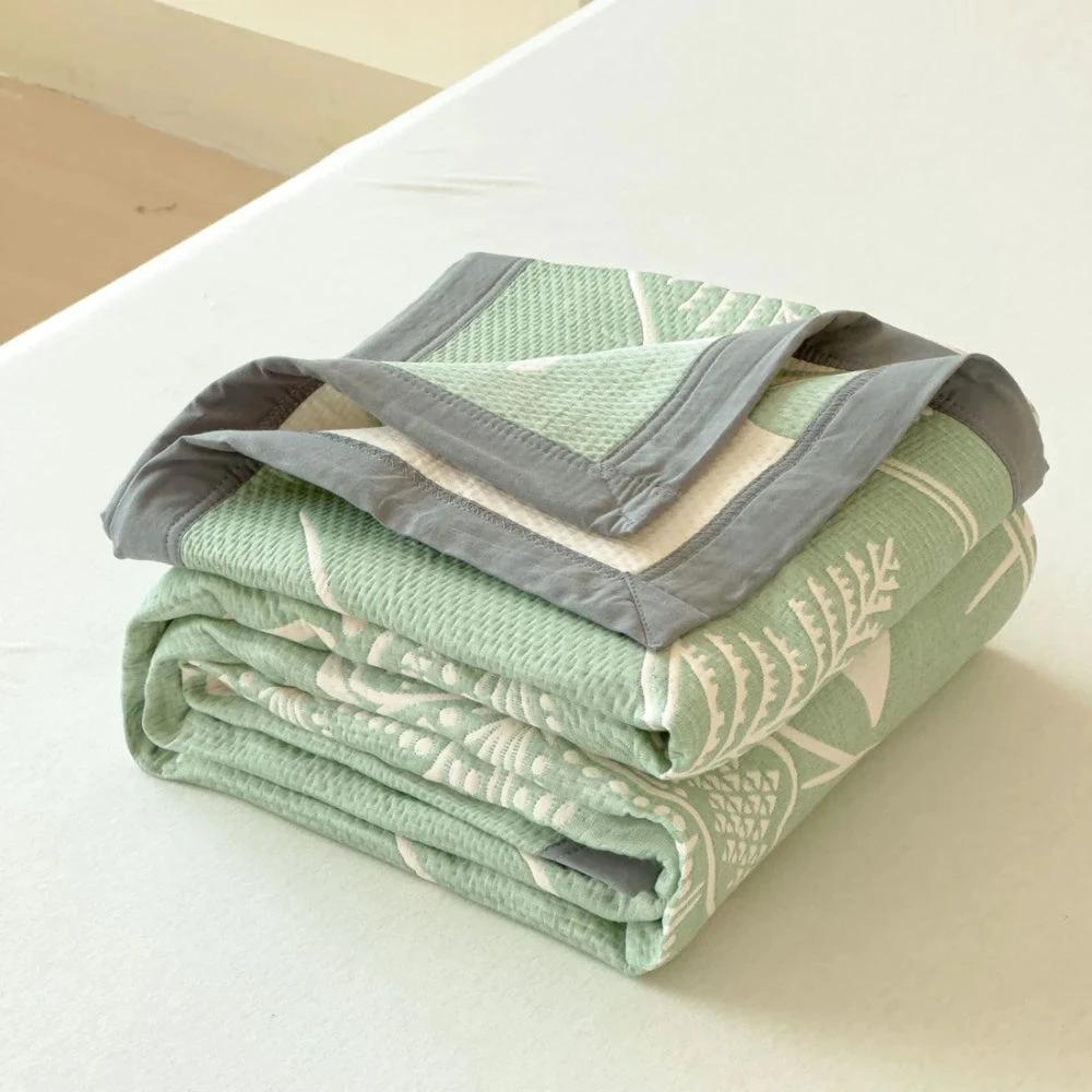 Aurea Reversible Cotton Gauze Blanket by Casa & Beyond