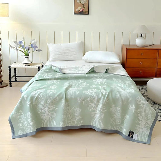 Aurea Reversible Cotton Gauze Blanket by Casa & Beyond
