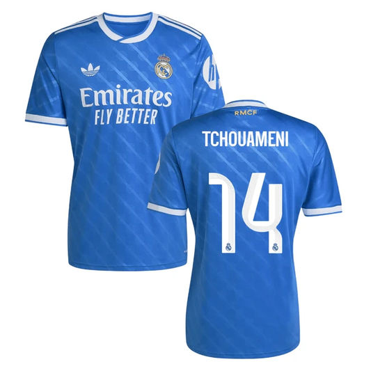 Aurelien Tchouameni #14 Real Madrid 2025-26 Third Match Jersey – Blue by Soccer Jersey