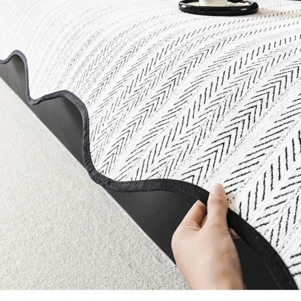 Aurivelle Herringbone Scallop Edge Sofa Cover by Casa & Beyond