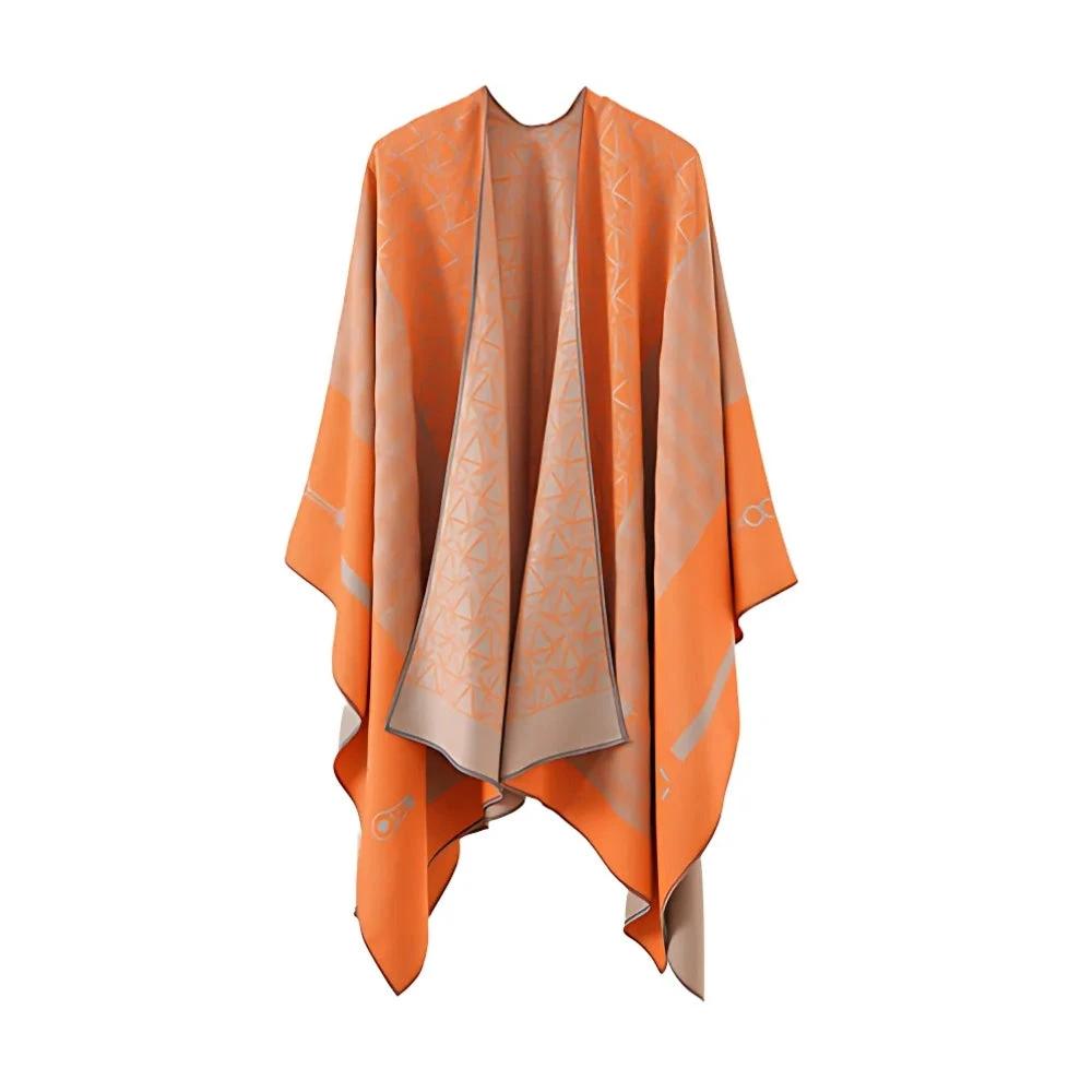Auron Geometric Acrylic Poncho Shawl by Casa & Beyond