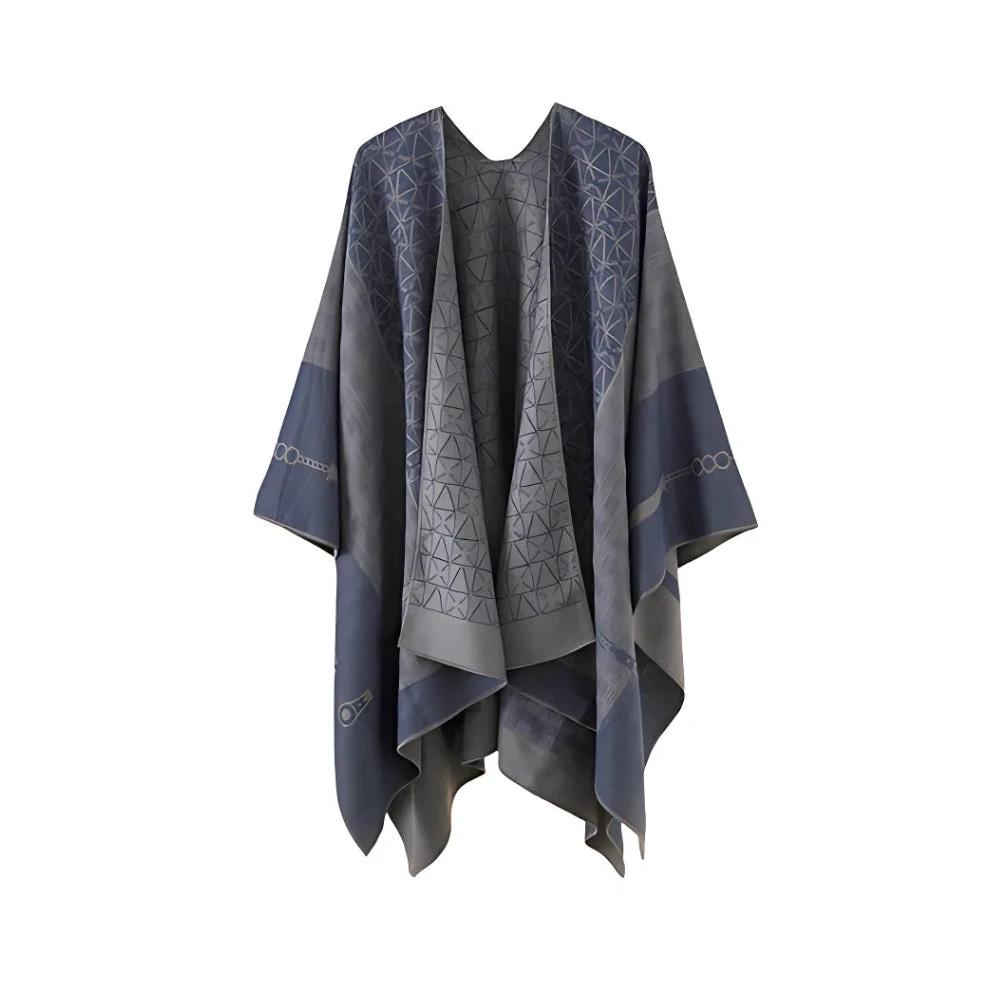 Auron Geometric Acrylic Poncho Shawl by Casa & Beyond