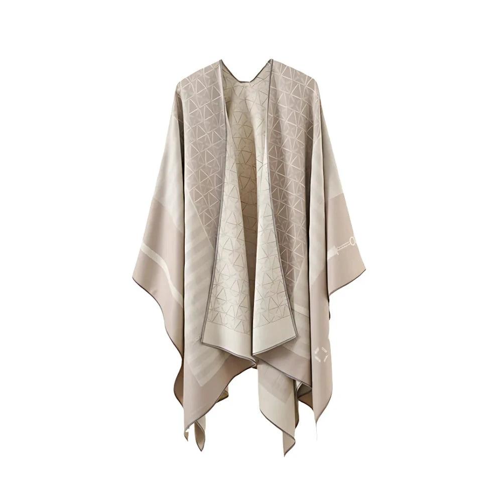 Auron Geometric Acrylic Poncho Shawl by Casa & Beyond