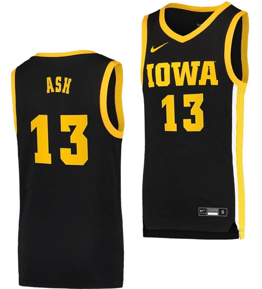 Austin Ash Jersey Iowa Hawkeyes College Basketball Black Swingman #13 by My store basketball