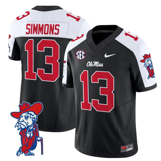 Austin Simmons Jersey #13 Ole Miss Rebels 2025 Limited V2 Stitched Black Alternate by My Store