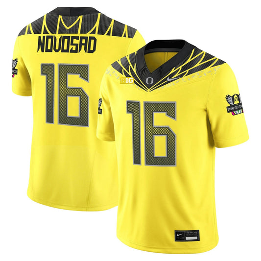 Austin Novosad Jersey #16 Oregon Ducks 2025 Vapor Limited V2 Stitched Yellow by NCAA Football Jersey