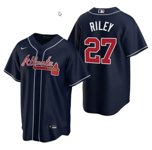 Austin Riley Atlanta Braves Navy Jersey - All Stitched by My Store