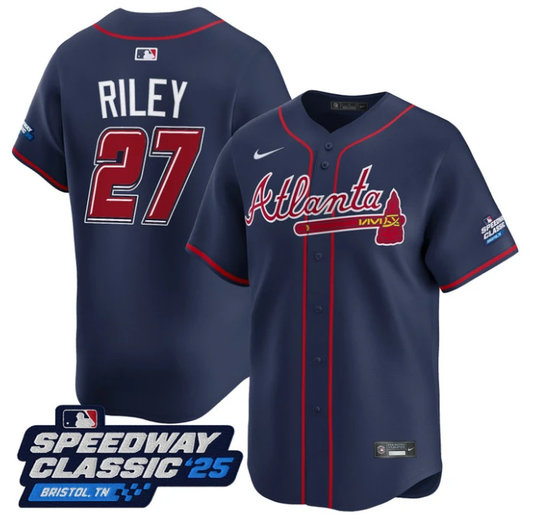 Austin Riley Jersey #27 Atlanta Braves Speedway Classic Stitched Navy by My Store