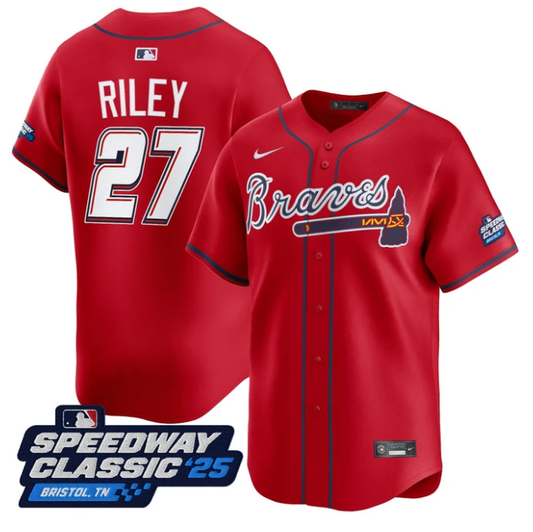 Austin Riley Jersey #27 Atlanta Braves Speedway Classic Stitched Red by My Store