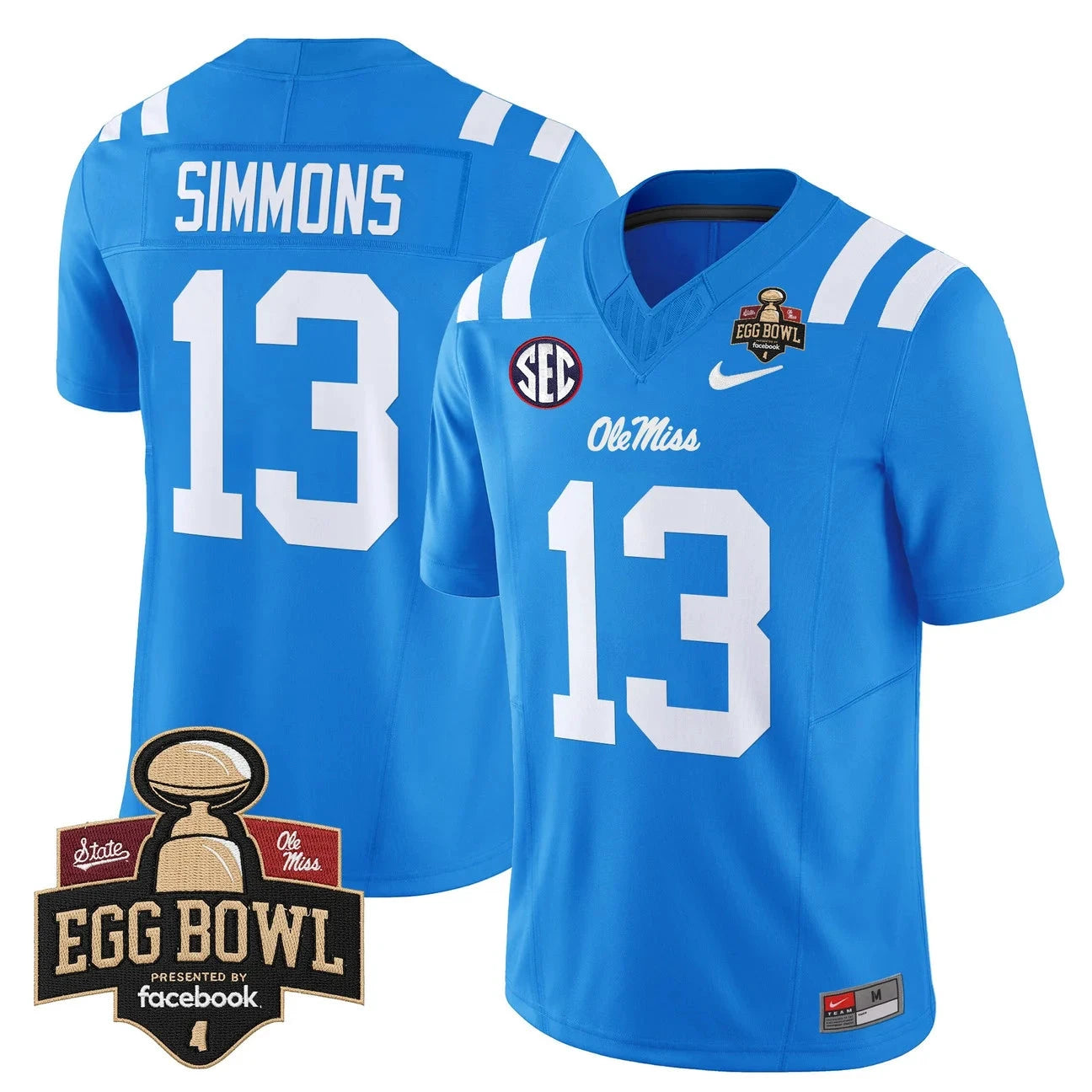 Austin Simmons Jersey #13 Ole Miss Rebels 2025 Egg Bowl Limited Stitched by My Store NCAA Football Jerseys