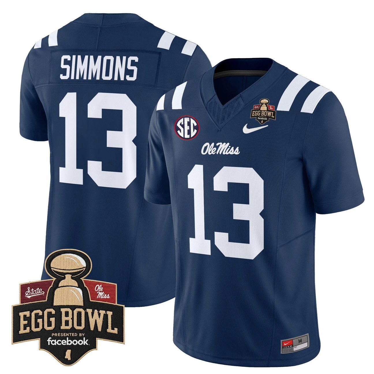 Austin Simmons Jersey #13 Ole Miss Rebels 2025 Egg Bowl Limited Stitched by My Store NCAA Football Jerseys