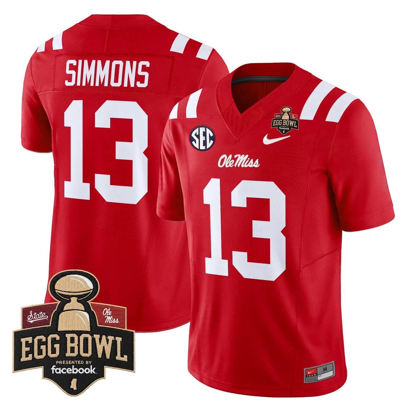 Austin Simmons Jersey #13 Ole Miss Rebels 2025 Egg Bowl Limited Stitched by My Store NCAA Football Jerseys