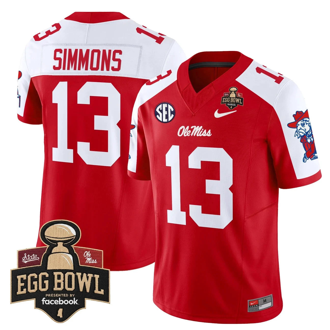 Austin Simmons Jersey #13 Ole Miss Rebels 2025 Egg Bowl Limited Stitched by My Store NCAA Football Jerseys