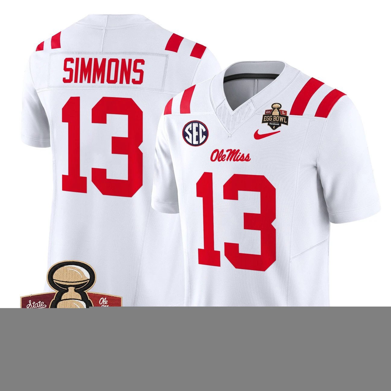 Austin Simmons Jersey #13 Ole Miss Rebels 2025 Egg Bowl Limited Stitched by My Store NCAA Football Jerseys