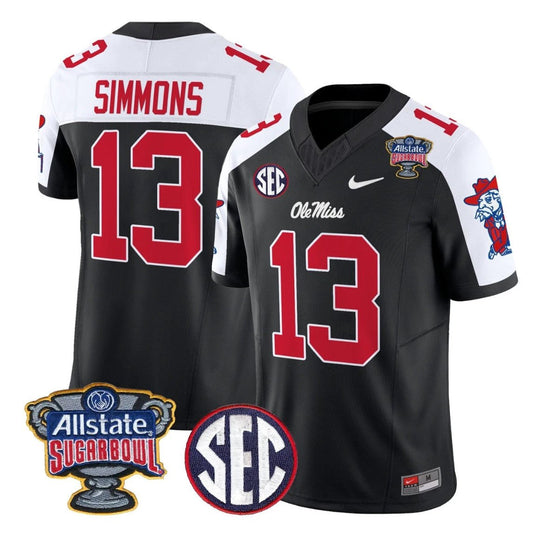 Austin Simmons Jersey #13 Ole Miss Rebels 2026 Sugar Bowl Stitched by My Store NCAA Football Jerseys
