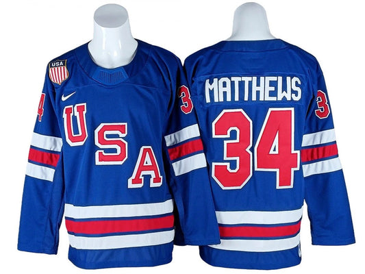 Auston Matthews Jersey #34 Winter Olympics Team USA 2026 Hockey Stitched by Hockey David