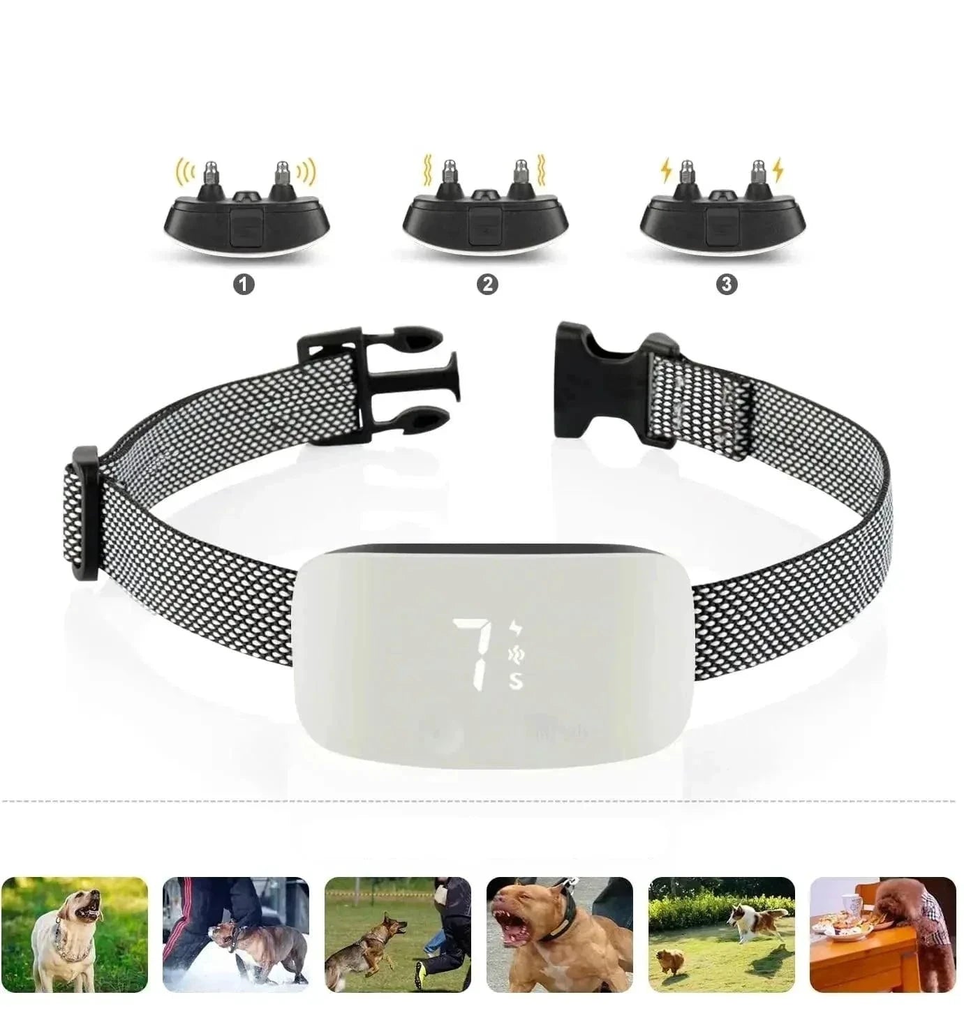 Automatic No-Bark Dog Collar – Rechargeable Waterproof Anti-Barking Training Collar for All Breeds by BowLift