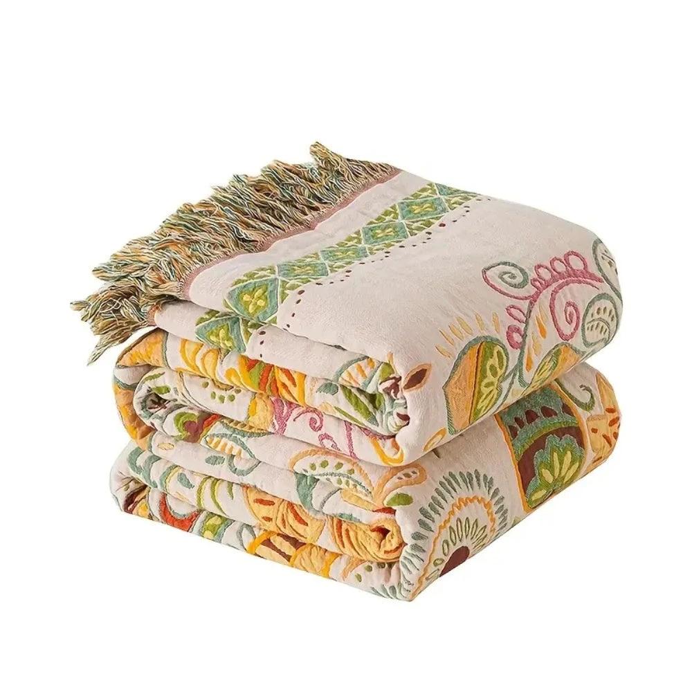 Autumn Leaf Boho Reversible Blanket by Casa & Beyond