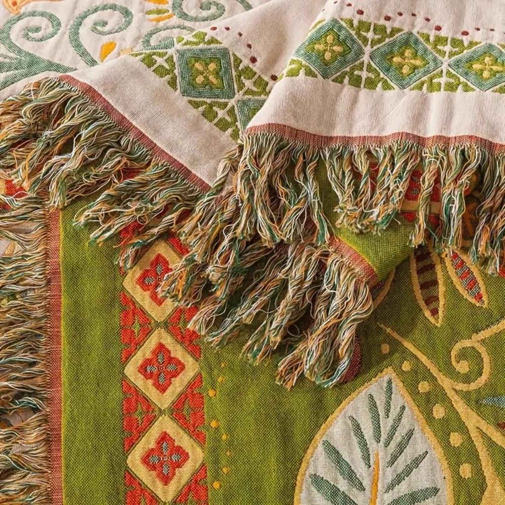 Autumn Leaf Boho Reversible Blanket by Casa & Beyond