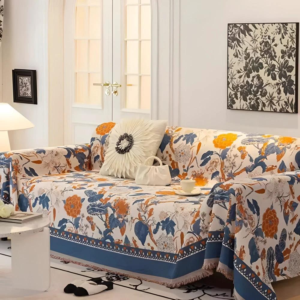 Autumn Vines Jacquard Sofa Cover by Casa & Beyond