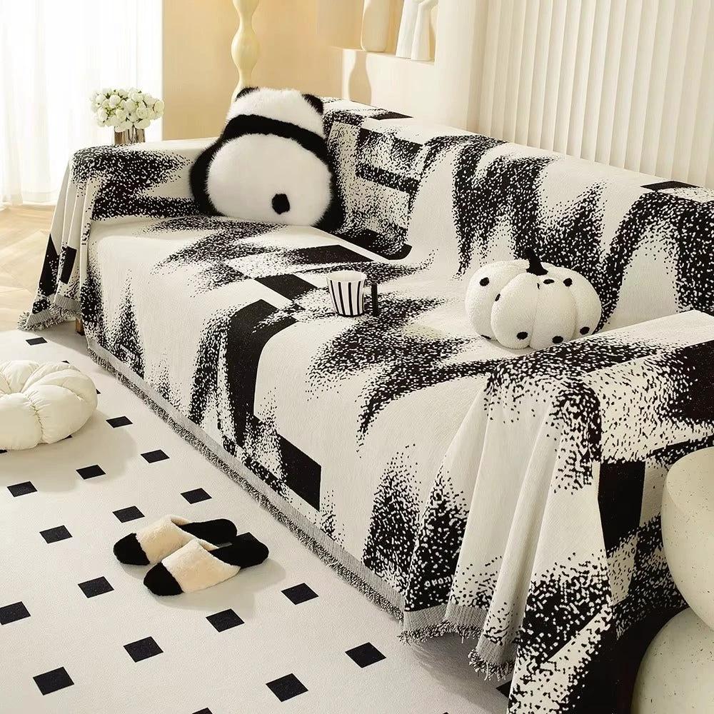 Avant-Garde Abstract Chenille Sofa Cover by Casa & Beyond