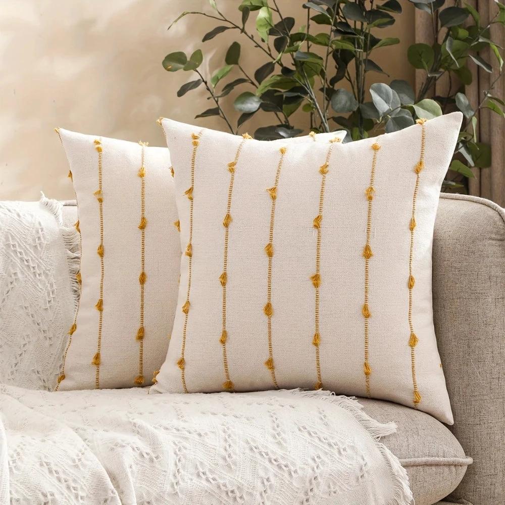 Averra Vertical Stitched Cushion Cover by Casa & Beyond