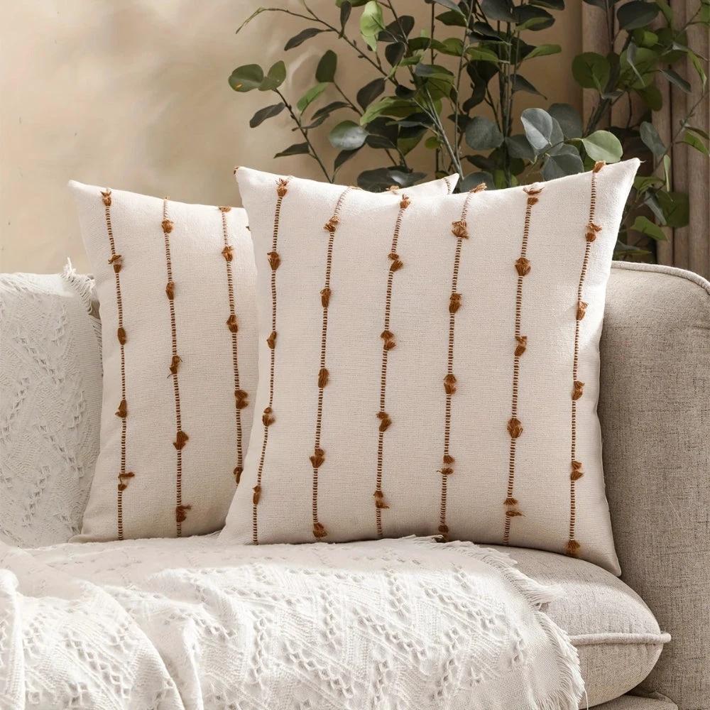 Averra Vertical Stitched Cushion Cover by Casa & Beyond