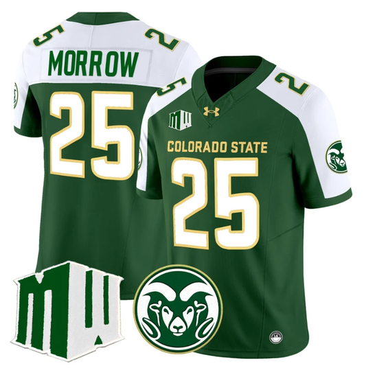 Avery Morrow Jersey #25 Colorado State Rams 2024 Stitched Green Alternate by NCAA Football Jersey