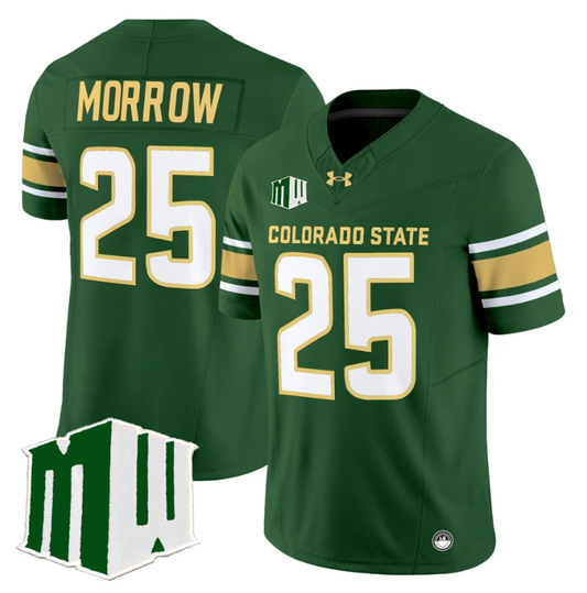 Avery Morrow Jersey #25 Colorado State Rams 2024 Stitched Green by NCAA Football Jersey
