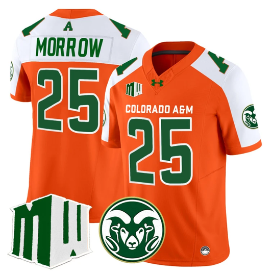 Avery Morrow Jersey #25 Colorado State Rams 2024 Stitched Orange Alternate by NCAA Football Jersey