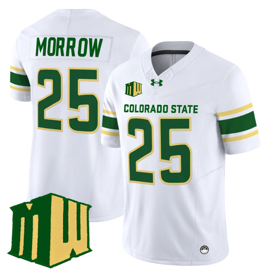 Avery Morrow Jersey #25 Colorado State Rams 2024 Stitched White by NCAA Football Jersey