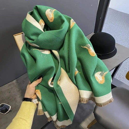 Aviary Breathable Bird Jacquard Shawl by Casa & Beyond