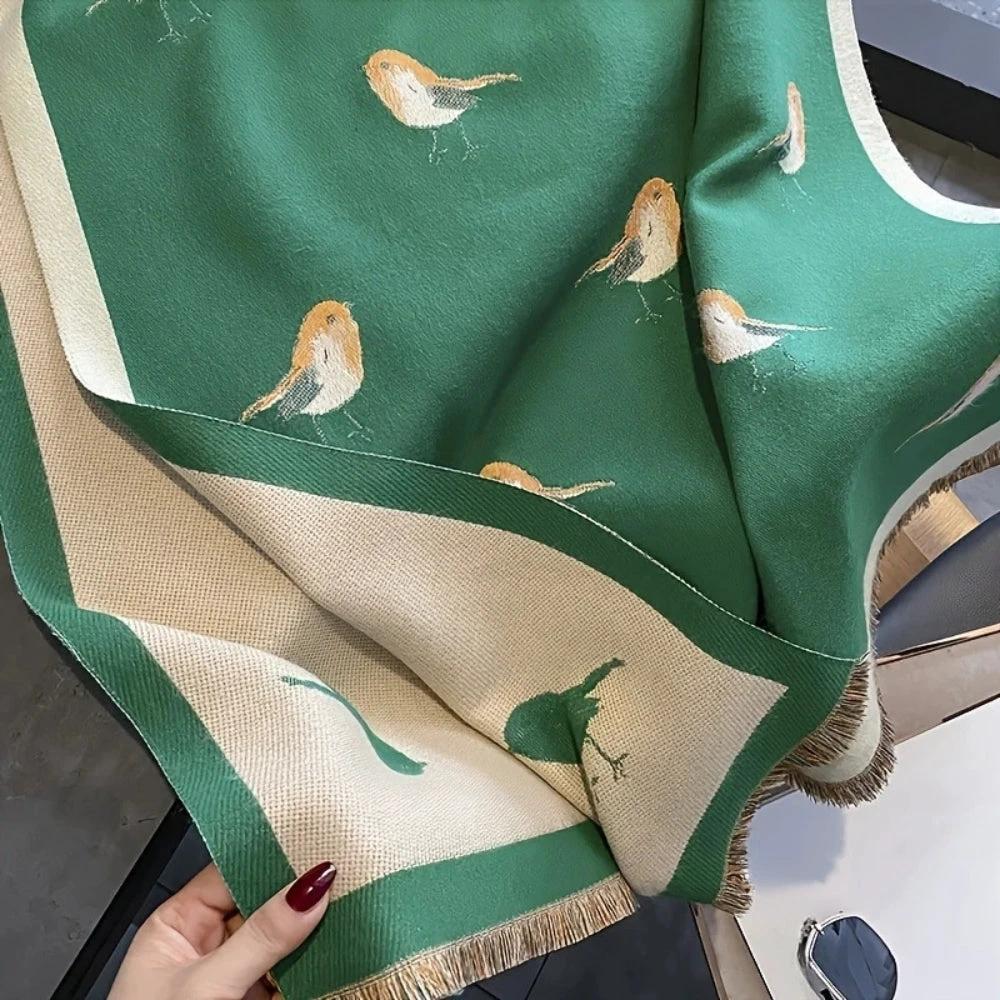 Aviary Breathable Bird Jacquard Shawl by Casa & Beyond