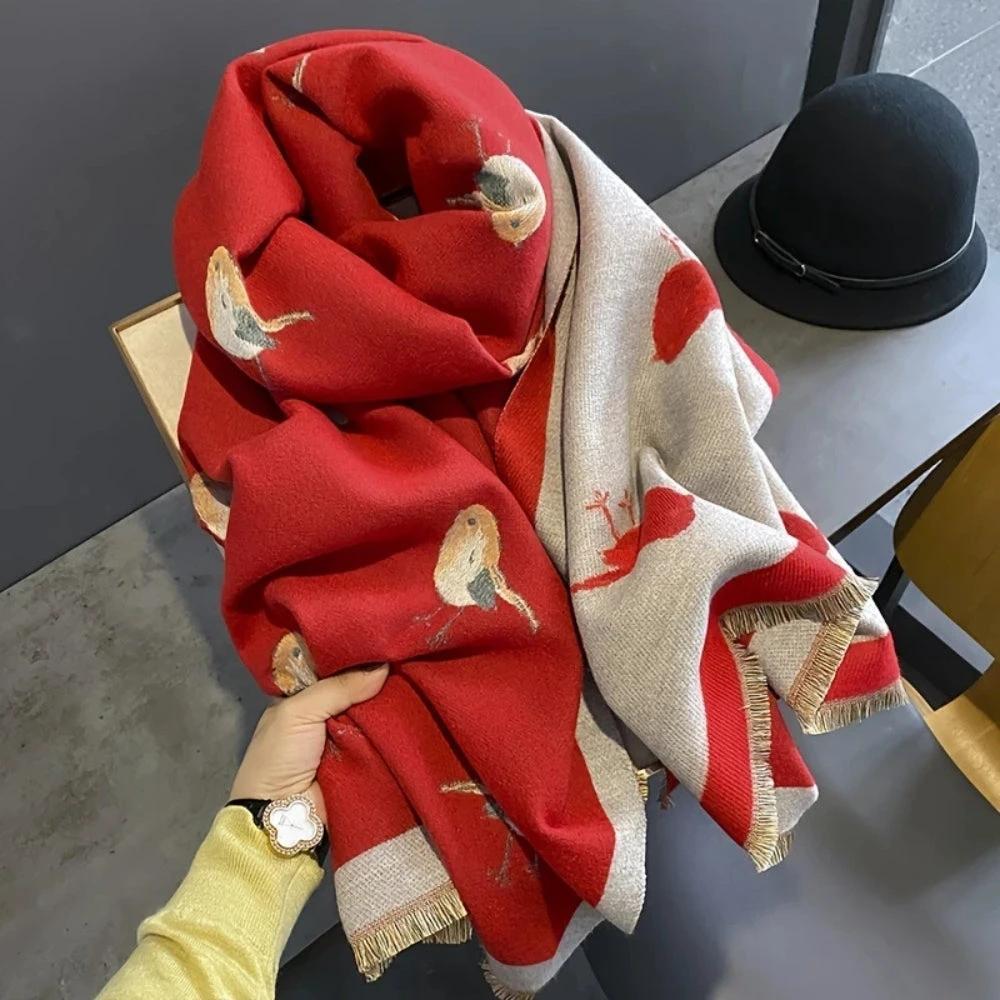 Aviary Breathable Bird Jacquard Shawl by Casa & Beyond