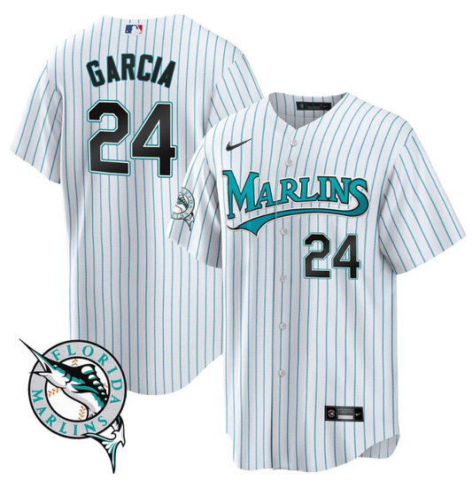 Avisail Garcia Jersey #24 Miami Marlins Throwback Cool Base All Stitched by My Store