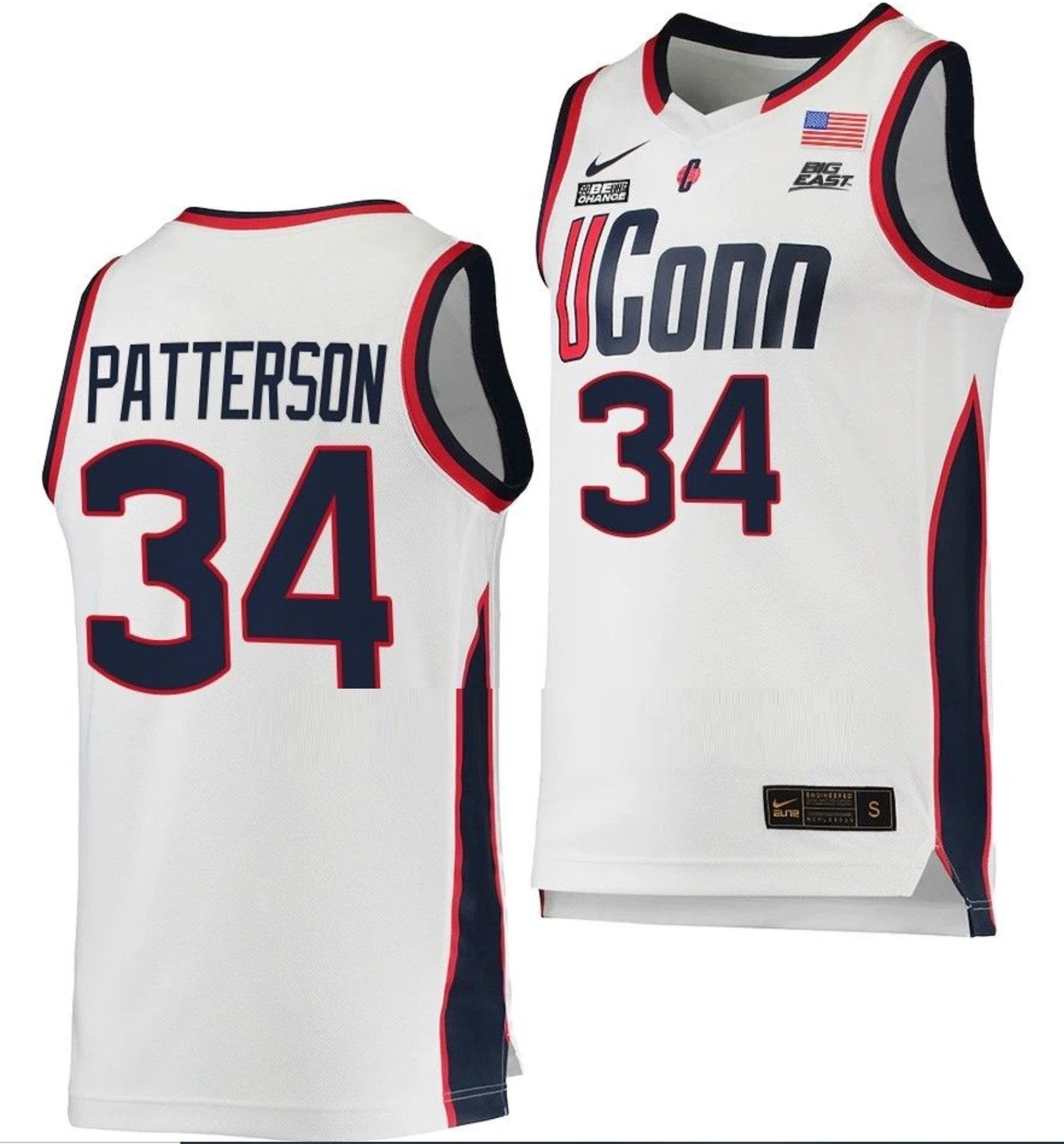 Ayanna Patterson Jersey UConn Huskies College Basketball White Replica #34 by My store basketball