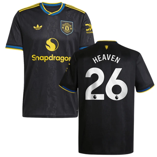 Ayden Heaven 26 Manchester United 2025-26 Third Match Jersey – Black by Soccer Jersey