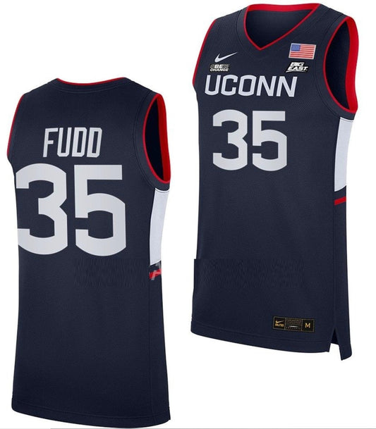 Azzi Fudd Jersey UConn Huskies College Basketball Navy Replica #35 by My store basketball
