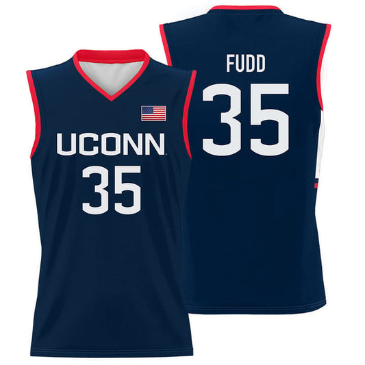 Azzi Fudd Jersey UConn Huskies College Basketball Navy #35 by My store basketball