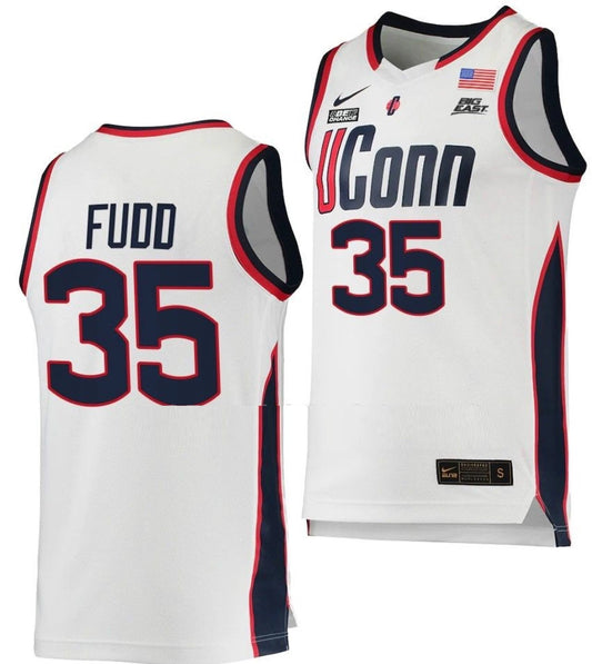 Azzi Fudd Jersey UConn Huskies College Basketball White Replica #35 by My store basketball