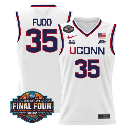 Azzi Fudd Jersey #35 UConn Huskies 2026 Tournament Final Four Stitched White by My store basketball