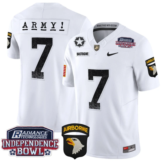 Bastogne Jersey #7 Army Black Knights Independence Bowl Patch White by My Store