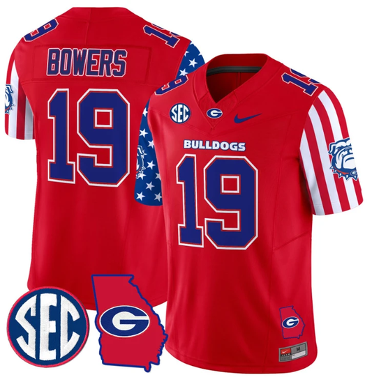 Brock Bowers Jersey #19 Georgia Bulldogs American Style Vapor Limited Football Stitched Red by My Store
