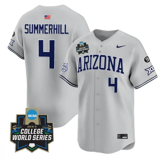 Brendan Summerhill Jersey #4 Arizona Wildcats 2025 World Series Stitched Gray by My Store
