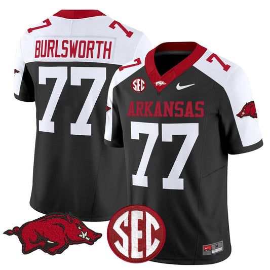 Brandon Burlsworth Jersey #77 Arkansas Razorbacks Limited Stitched Black Alter by My Store