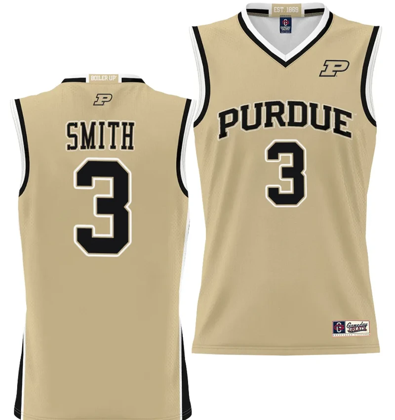 Braden Smith Jersey #3 Purdue Boilermakers NIL College Basketball Lightweight Gold by My store basketball