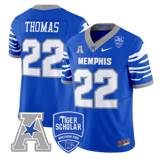 Brandon Thomas Jersey #22 Memphis Tigers 2024 Vapor Limited Stitched Royal by My Store