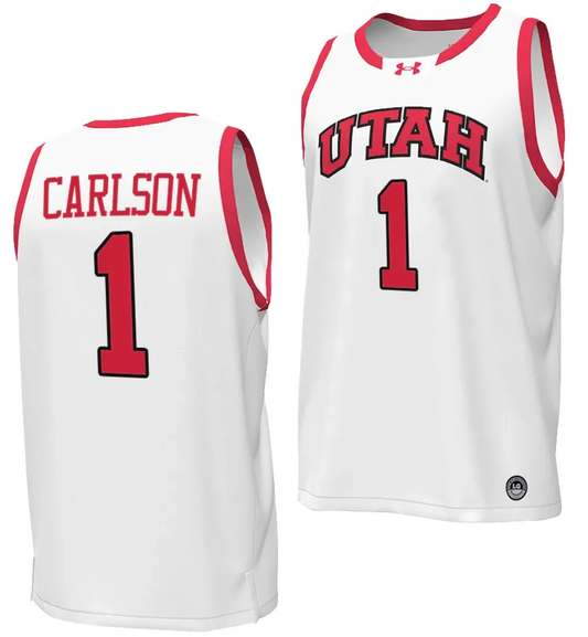 Ben Carlson Jersey #1 Utah Utes College Basketball 2023-24 Replica White by My store basketball